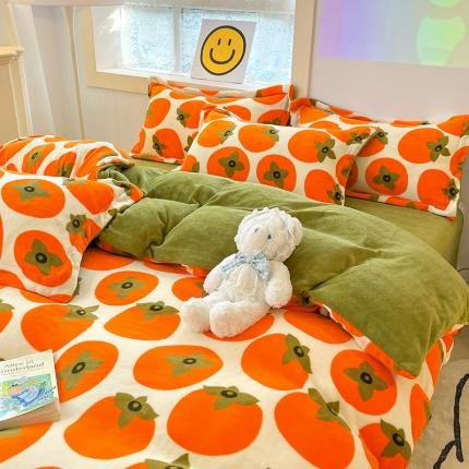 91家纺网 家纺一手货源 找家纺 （总）花伞 2024新款加厚牛奶绒保暖四件套 第二组