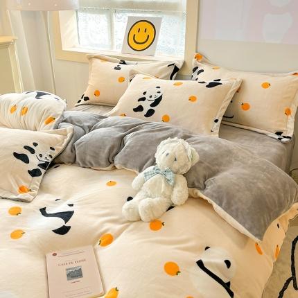 91家纺网 家纺一手货源 找家纺 （总）花伞 2024新款加厚牛奶绒保暖四件套 第二组