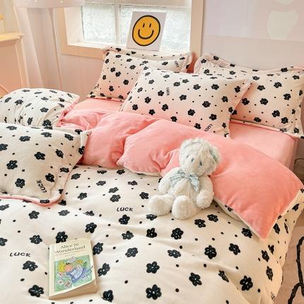 91家纺网 家纺一手货源 找家纺 （总）花伞 2024新款加厚牛奶绒保暖四件套 第二组