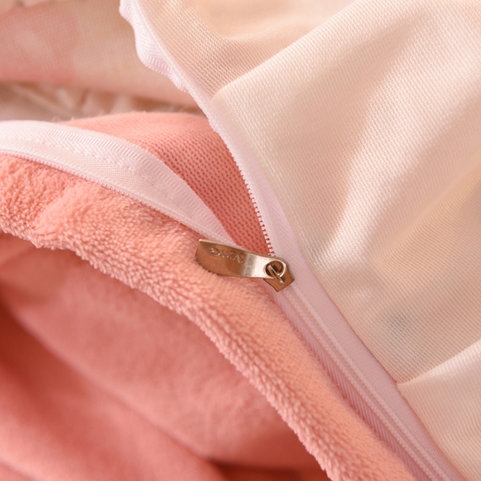 91家纺网 家纺一手货源 找家纺 金盛皇朝新款牛奶水晶宝宝绒韩版荷叶边床裙款四件套云梦花间