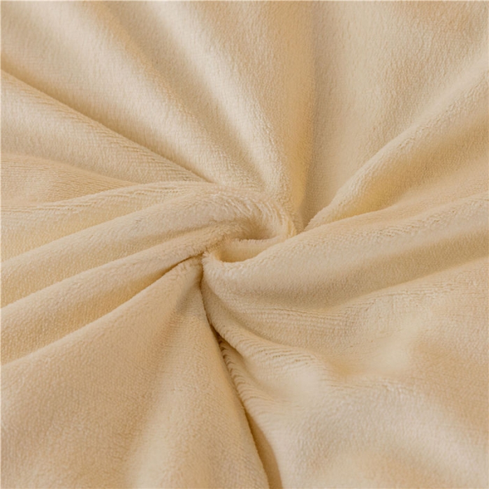 91家纺网 家纺一手货源 找家纺 古吉梦高克重牛奶绒双色床单床笠款四件套 纯色棉绒-豆绿+奶黄