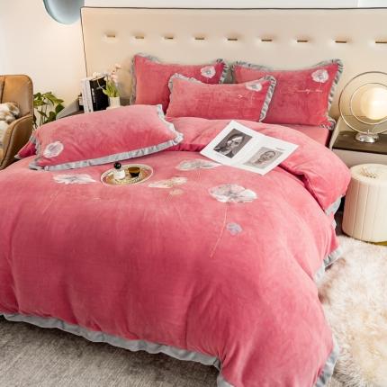 91家纺网 家纺一手货源 找家纺 （总）可以家居 2022新款牛奶绒四件套-祖马珑艾妮系列