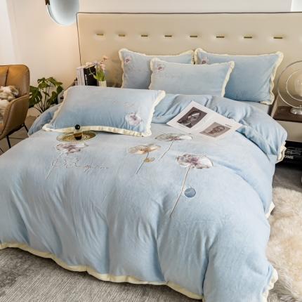 91家纺网 家纺一手货源 找家纺 （总）可以家居 2022新款牛奶绒四件套-祖马珑艾妮系列