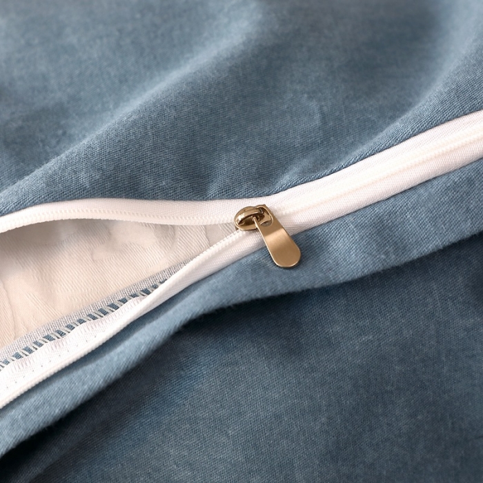 91家纺网 家纺一手货源 找家纺 晶缦家纺 2022新款加厚全棉纯色生态磨毛多规格四件套 纯依-蓝灰