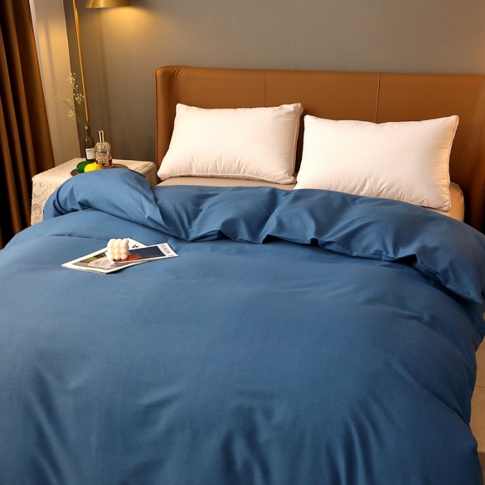 91家纺网 家纺一手货源 找家纺 晶缦家纺 2022新款加厚全棉纯色生态磨毛多规格单被套 纯依-宾利蓝
