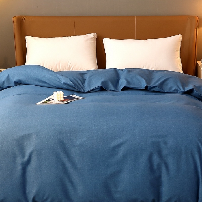 91家纺网 家纺一手货源 找家纺 晶缦家纺 2022新款加厚全棉纯色生态磨毛多规格单被套 纯依-宾利蓝