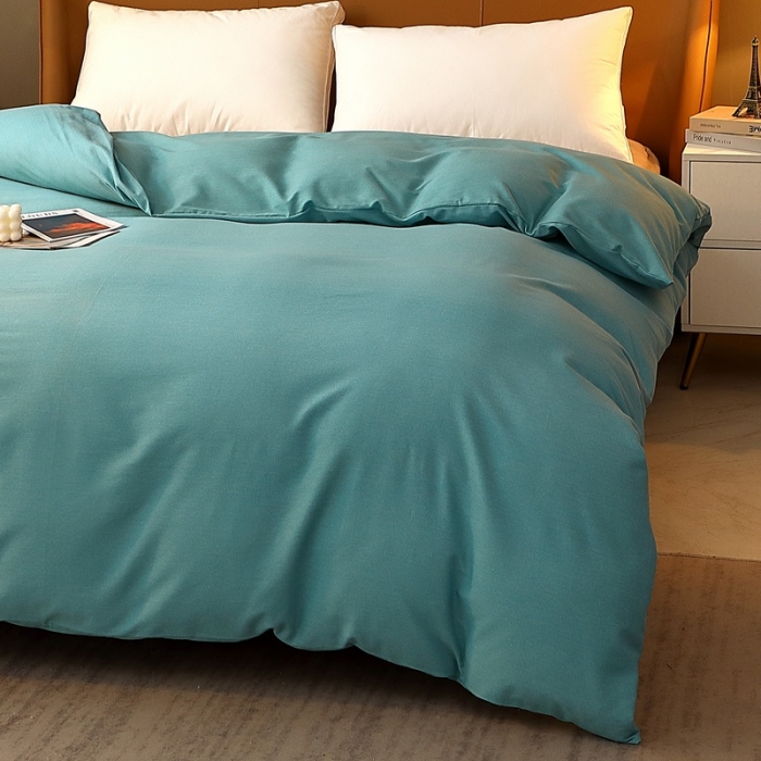 91家纺网 家纺一手货源 找家纺 晶缦家纺 2022新款加厚全棉纯色生态磨毛多规格单被套 纯依-豆绿