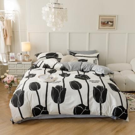 珺柔 2022新款印花水晶绒四件套 大郁金香