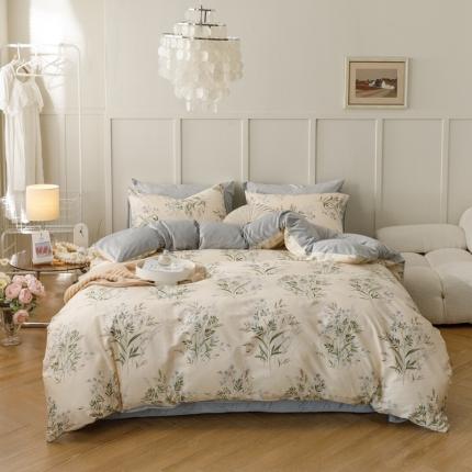 珺柔 2022新款印花水晶绒四件套 礼花