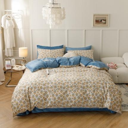 珺柔 2022新款印花水晶绒四件套 柠香