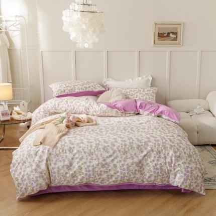 珺柔 2022新款印花水晶绒四件套 小玫瑰园