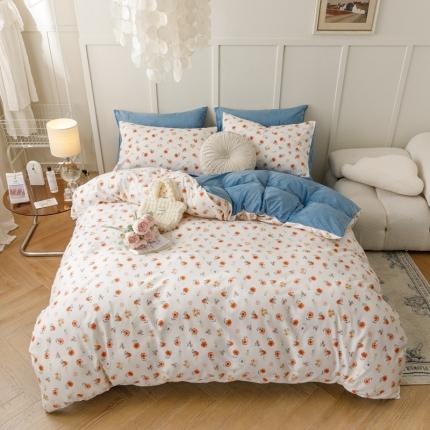 珺柔 2022新款印花水晶绒四件套 心语