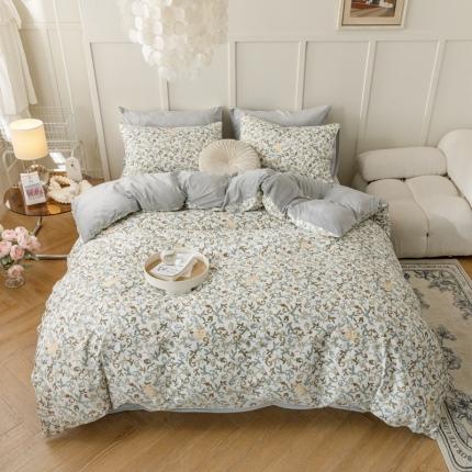 珺柔 2022新款印花水晶绒四件套 羽叶