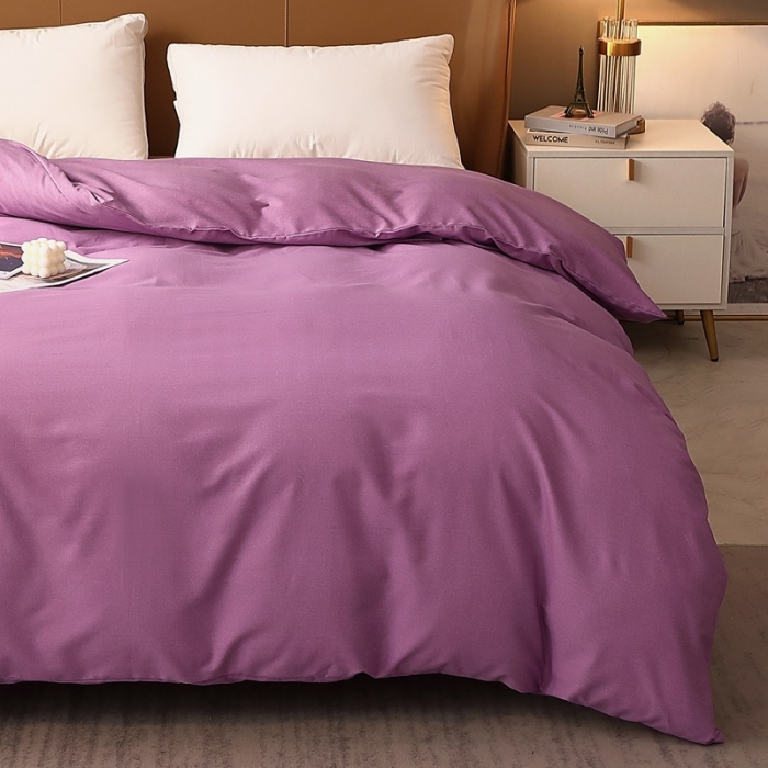 91家纺网 家纺一手货源 找家纺 晶缦家纺 2022新款加厚全棉纯色生态磨毛多规格单被套 纯依-魅紫