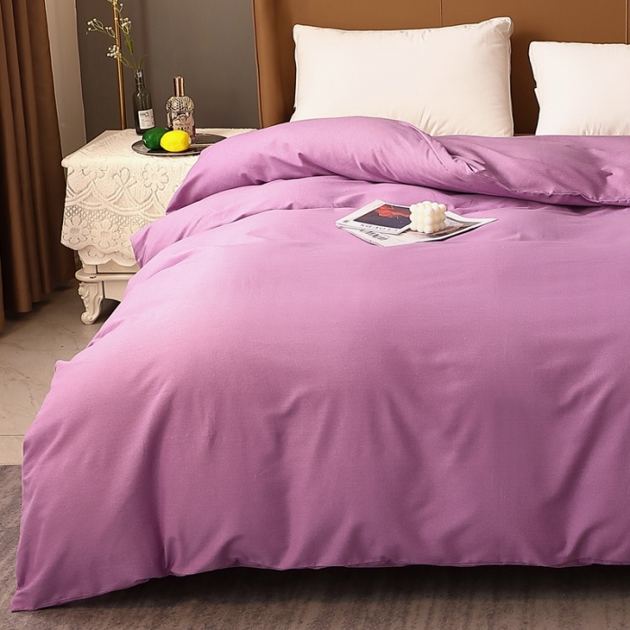 91家纺网 家纺一手货源 找家纺 晶缦家纺 2022新款加厚全棉纯色生态磨毛多规格单被套 纯依-魅紫