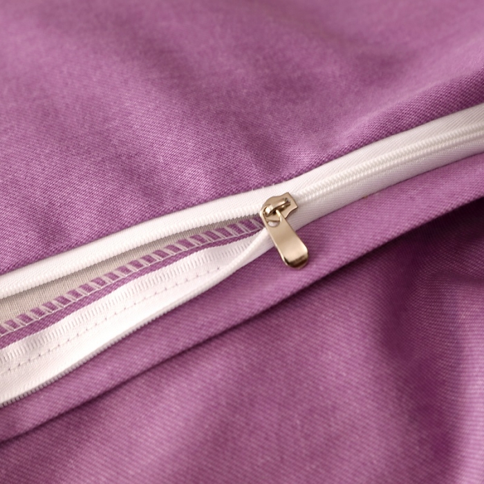 91家纺网 家纺一手货源 找家纺 晶缦家纺 2022新款加厚全棉纯色生态磨毛多规格单被套 纯依-魅紫