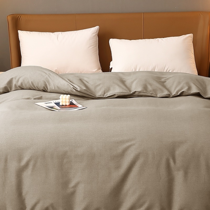 91家纺网 家纺一手货源 找家纺 晶缦家纺 2022新款加厚全棉纯色生态磨毛多规格单被套 纯依-时尚灰