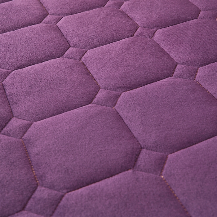 91家纺网 家纺一手货源 找家纺 屹成家纺 2024新款亲肤水晶绒夹棉床裙四件套-小熊款高贵紫