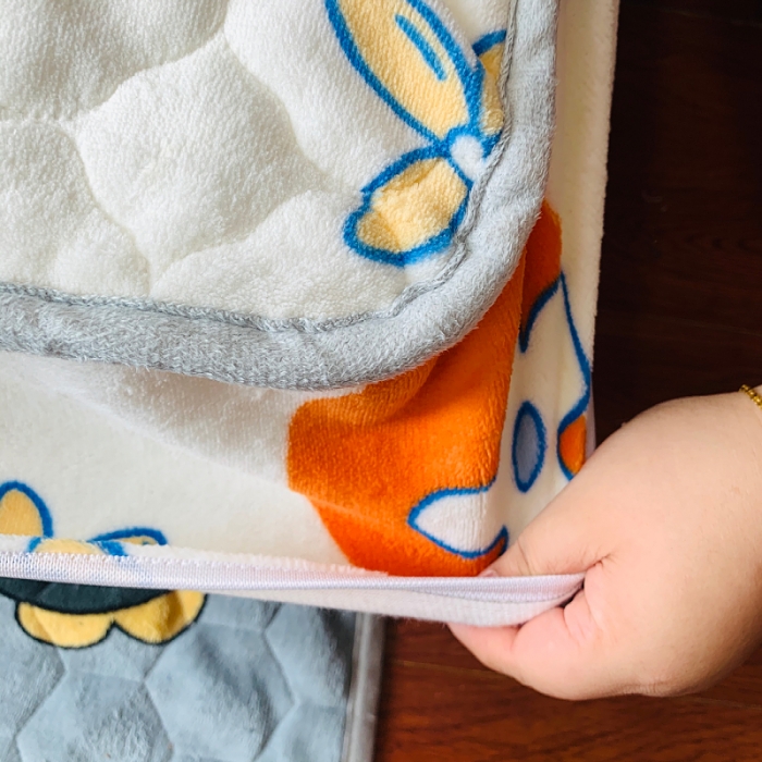 91家纺网 家纺一手货源 找家纺 小虾米 2022新款上下床牛奶绒夹棉床笠 柿子