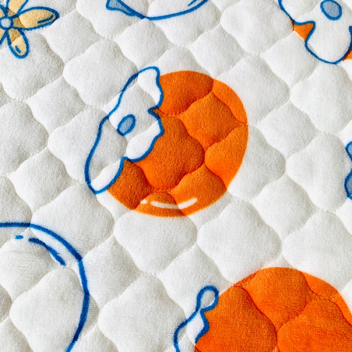 91家纺网 家纺一手货源 找家纺 小虾米 2022新款上下床牛奶绒夹棉床笠 柿子