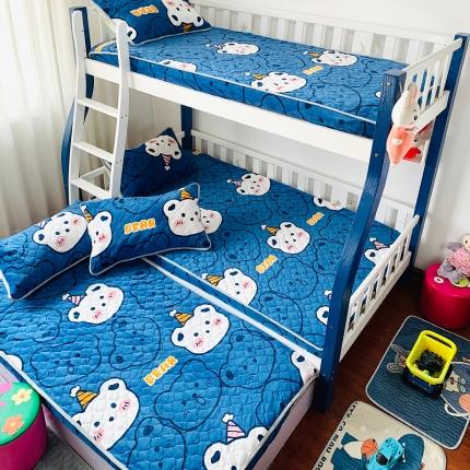 小虾米 2022新款上下床牛奶绒夹棉床笠 双影熊