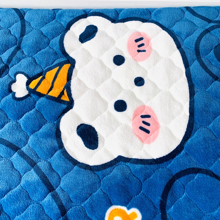 91家纺网 家纺一手货源 找家纺 小虾米 2022新款上下床牛奶绒夹棉床笠 双影熊