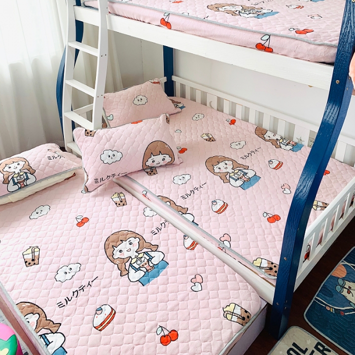 91家纺网 家纺一手货源 找家纺 小虾米 2022新款上下床牛奶绒夹棉床笠 童年女孩