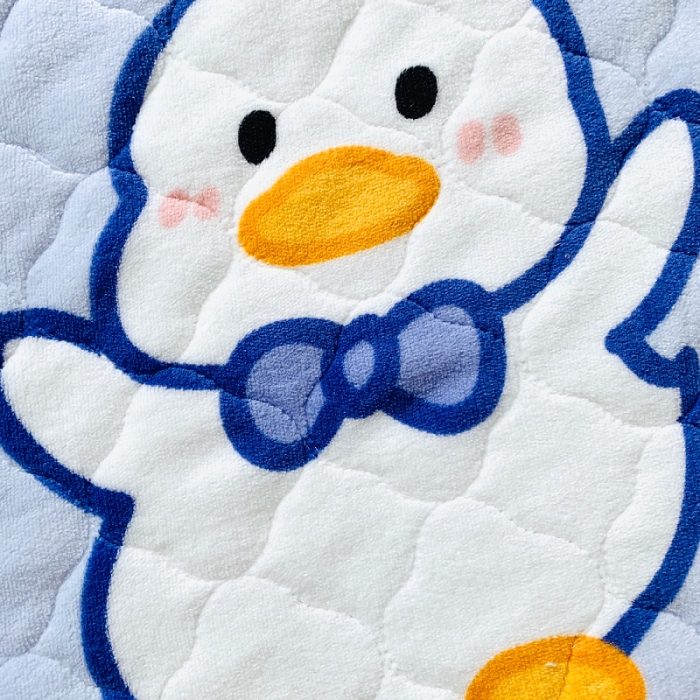 91家纺网 家纺一手货源 找家纺 小虾米 2022新款上下床牛奶绒夹棉床笠 小黄鸭