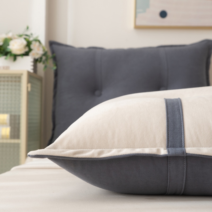 91家纺网 家纺一手货源 找家纺 美达人 2022新款雪尼绒AB面双色靠背 珈灰