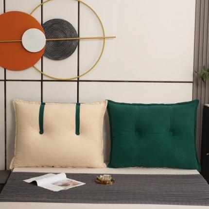 91家纺网 家纺一手货源 找家纺 美达人 2022新款富贵绒双色双面靠背 深黛绿