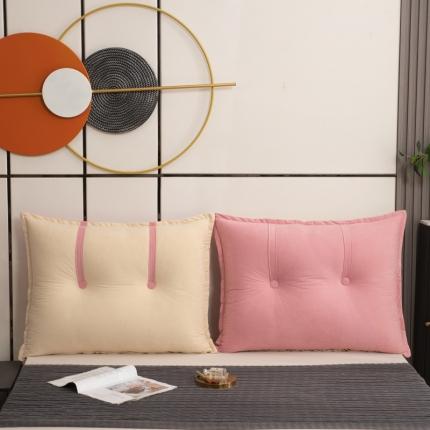 91家纺网 家纺一手货源 找家纺 美达人 2022新款富贵绒双色双面靠背 桃花粉