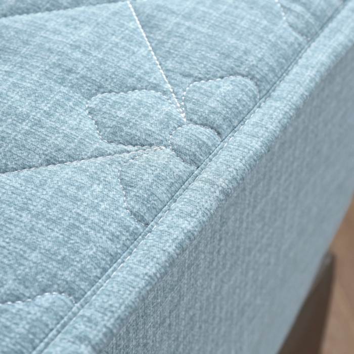 91家纺网 家纺一手货源 找家纺 尊康家纺（原磊科） 2022新款四叶花全棉抗菌肌理纹磨毛床笠 海天蓝