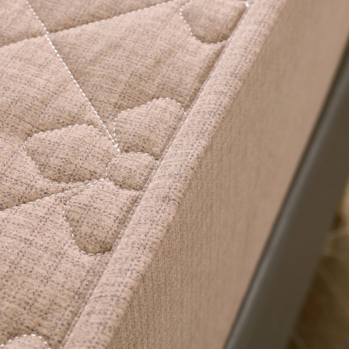 91家纺网 家纺一手货源 找家纺 尊康家纺（原磊科） 2022新款四叶花全棉抗菌肌理纹磨毛床笠 卡其色