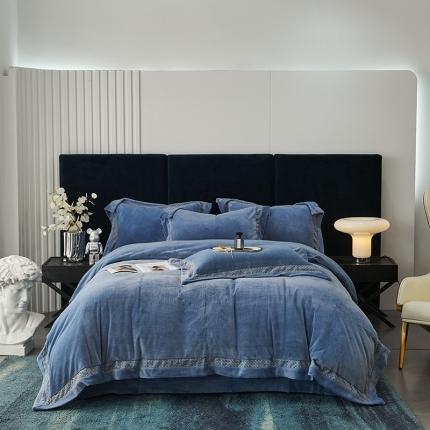 91家纺网 家纺一手货源 找家纺 （总）时亿 2022新款260g雪融绒四件套-爱丁堡