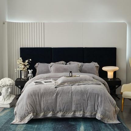 91家纺网 家纺一手货源 找家纺 时亿 2022新款260g雪融绒四件套-爱丁堡 爱丁堡 绅士灰