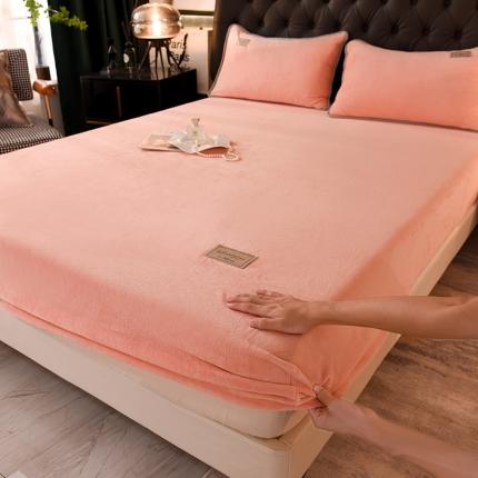 518家纺 2025新款220克牛奶绒纯色系列床笠可定制绒床笠单床笠 樱花粉