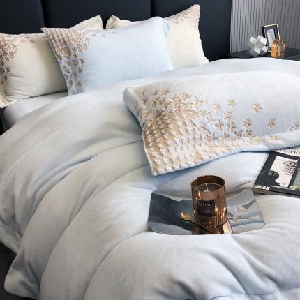 馨蕊 2022新款秋冬轻奢煦暖绒系列-千鸟格 千鸟格-北卡蓝