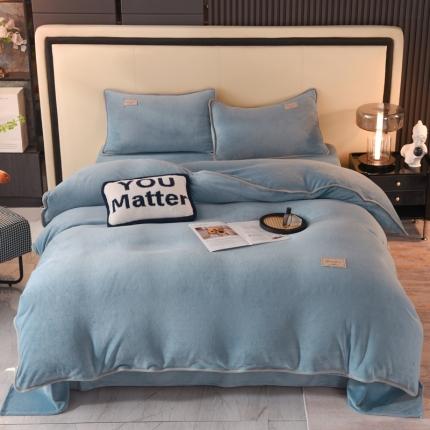 91家纺网 家纺一手货源 找家纺 518 2025新款220克牛奶绒纯色系列被套可定制 深海蓝