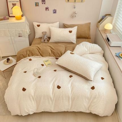 91家纺网 家纺一手货源 找家纺 （总）琪格格 2022新款泰迪绒毛巾绣四件套