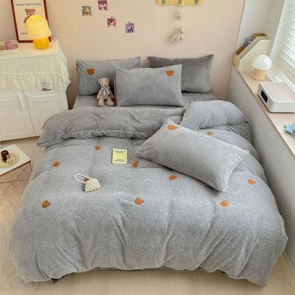 91家纺网 家纺一手货源 找家纺 （总）琪格格 2022新款泰迪绒毛巾绣四件套