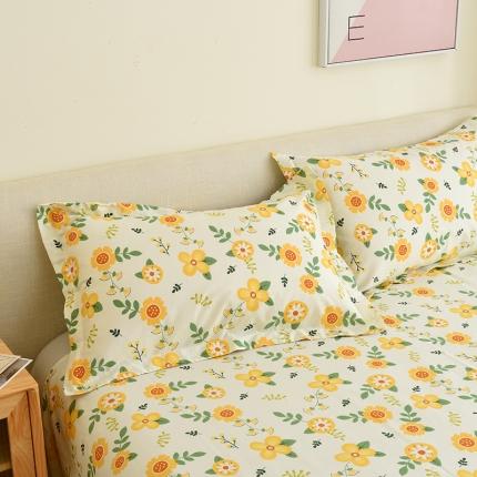 91家纺网 家纺一手货源 找家纺 启优 2022新款128*68全棉印花斜纹单枕套一对装 花简艺