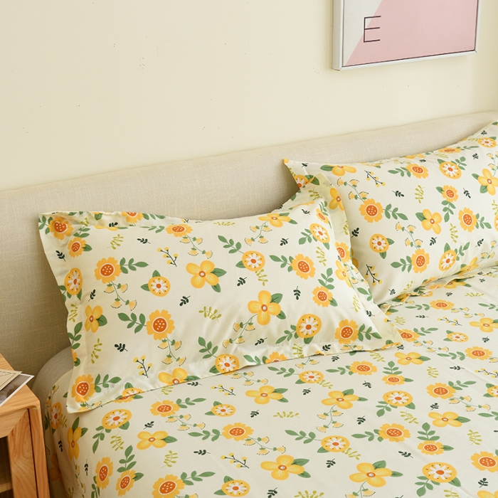 91家纺网 家纺一手货源 找家纺 启优 2022新款128*68全棉印花斜纹单枕套一对装 花简艺