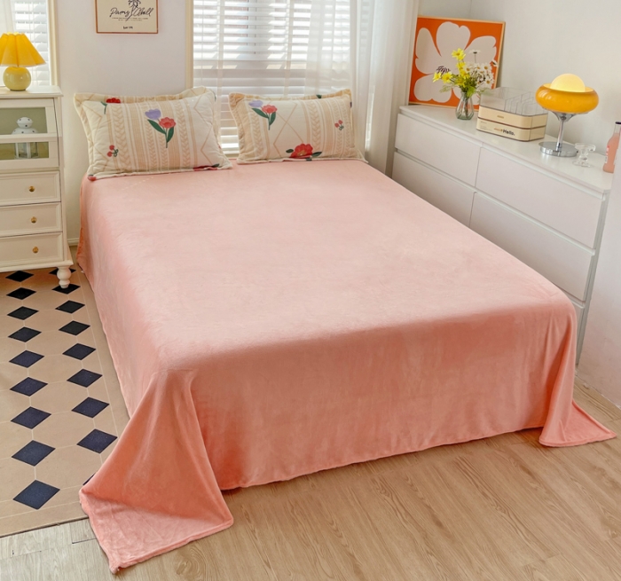 91家纺网 家纺一手货源 找家纺 佰亿莱 2024新款高克重印花牛奶绒四件套 春风十里