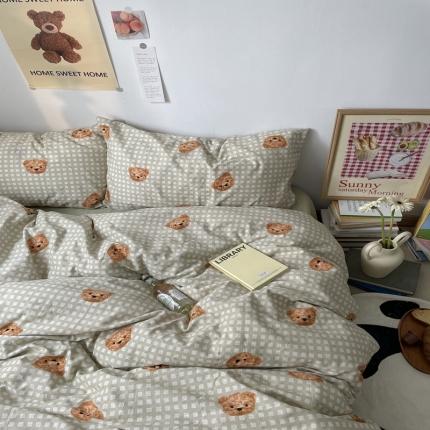 91家纺网 家纺一手货源 找家纺 恋恋三季 2024新款秋冬磨毛床品四件套 维尼早餐