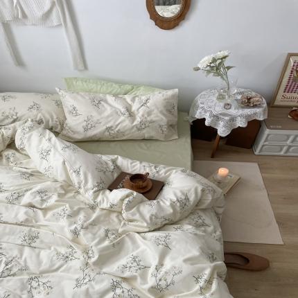 91家纺网 家纺一手货源 找家纺 恋恋三季 2024新款秋冬磨毛床品四件套 香草雏菊