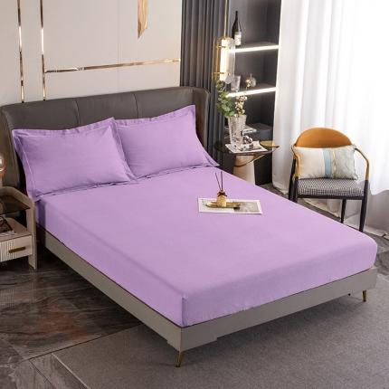 91家纺网 家纺一手货源 找家纺 纽缦 2022新款纯棉磨毛纯色床笠 梦幻紫床笠