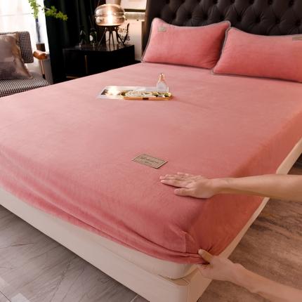 91家纺网 家纺一手货源 找家纺 518家纺 2025新款220克牛奶绒纯色系列床笠可定制绒床笠单床笠 梦幻豆沙