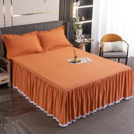 91家纺网 家纺一手货源 找家纺 （总）纽缦 2022新款纯棉磨毛纯色床裙