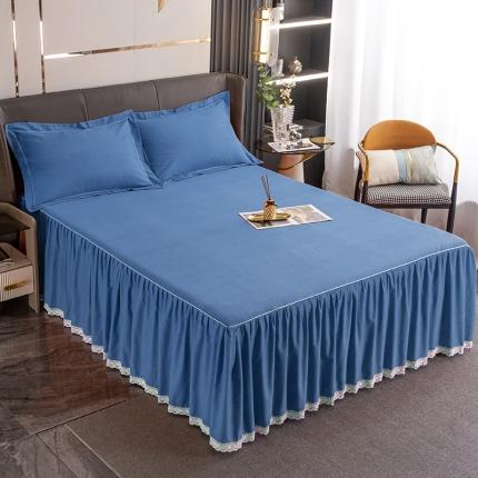 91家纺网 家纺一手货源 找家纺 （总）纽缦 2022新款纯棉磨毛纯色床裙