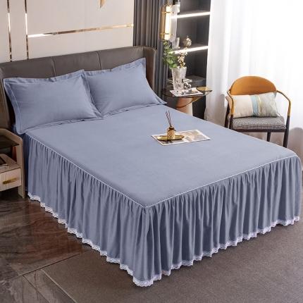 91家纺网 家纺一手货源 找家纺 （总）纽缦 2022新款纯棉磨毛纯色床裙